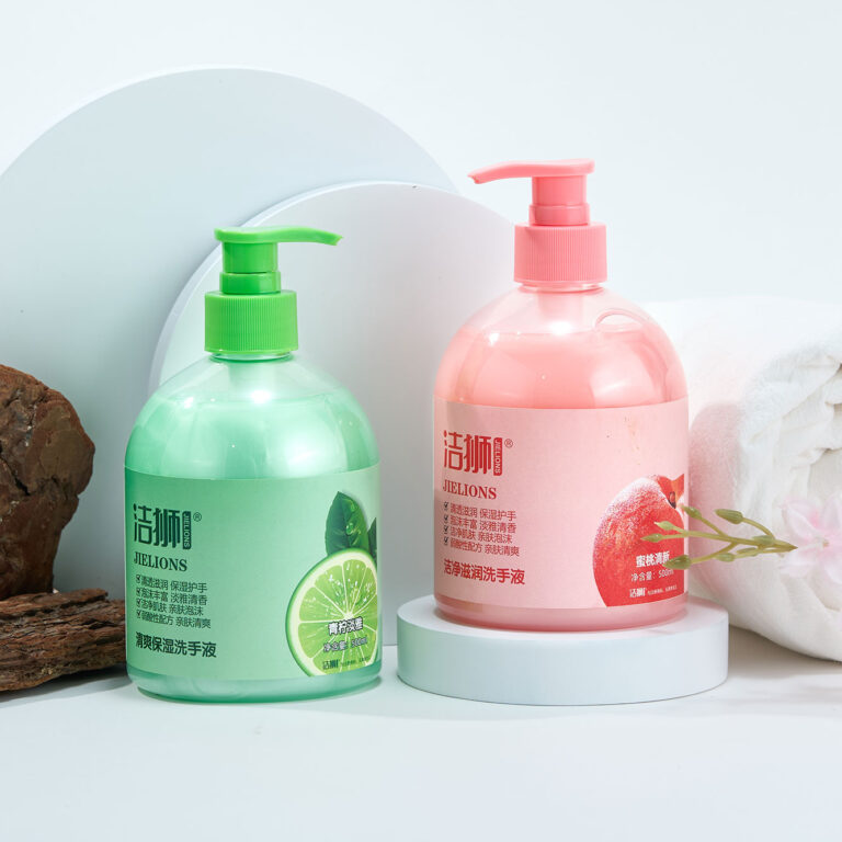Jielions Moisturizing Hand Soap 500ml Pump Bottle, Lime & Peach Two Fresh Fruit Scents Gentle pH Balanced Hydrating Hand Wash For Home Bathroom Office