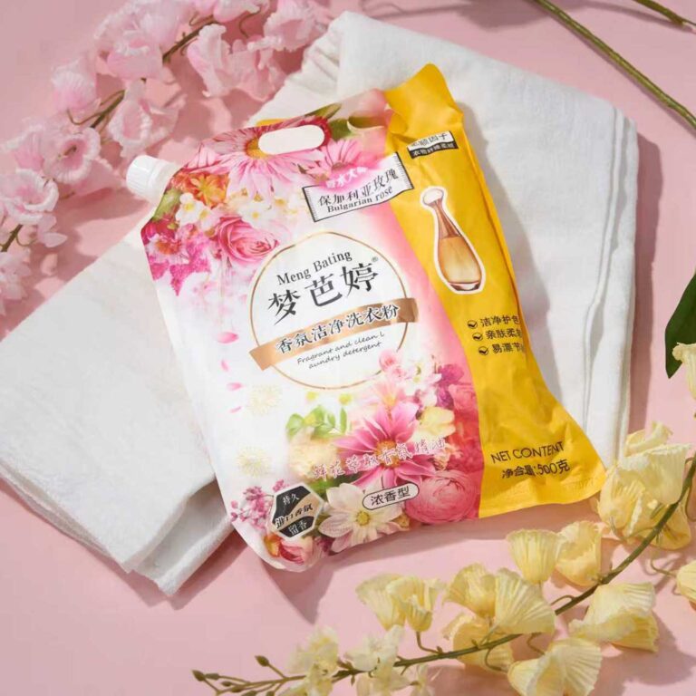 Meng Bating Bulgarian Rose Laundry Powder, Strong Fragrance, Flower Extract Perfume, Deep Clean Color Protection, Skin-Friendly Soft Formula, Easy to Rinse