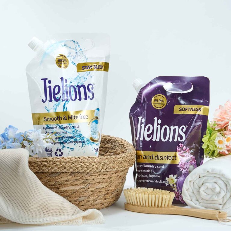 Jielions 1L Scented Liquid Laundry Detergent Bag, 99.9% Sterilization Anti-Mite Deep Cleaning, Soft Fabric Color Lock Long Floral Fragrance Household Concentrated Laundry Liquid