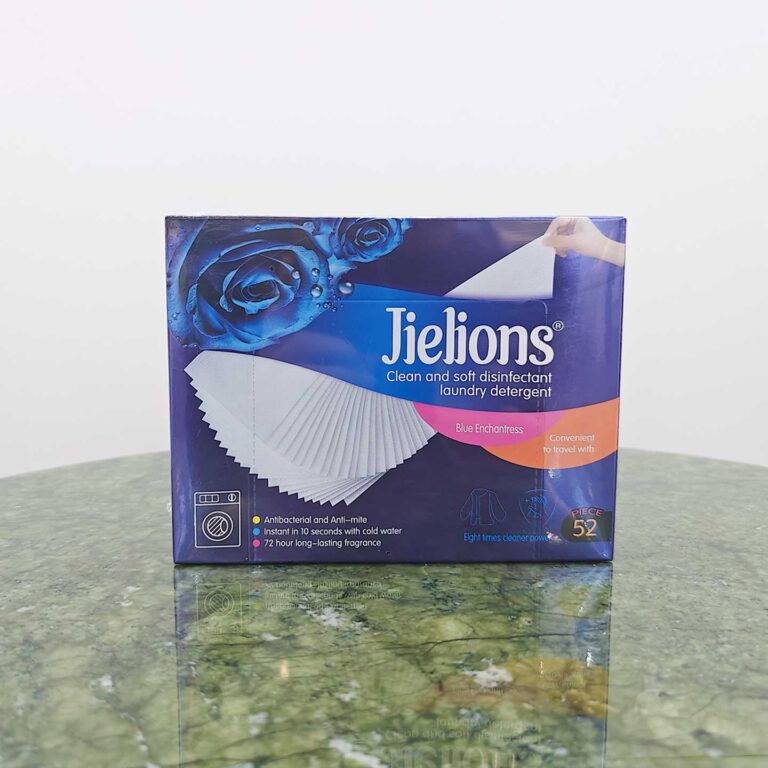 Jielions Blue Enchantress Laundry Detergent Sheets 52-Count Box, 8X Cleaning Power Antibacterial Anti-Mite Cold Water Instant Dissolve 72H Long Lasting Scent