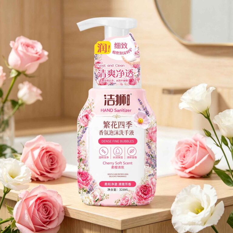 Jielions Four Seasons Floral Foam Hand Wash Dual Scent Combo 328ml Pump Bottle, Rich Cloud Bubbles Moisturizing Hand Care Light Floral Scent Household Mild Hand Soap For Kids & Adults
