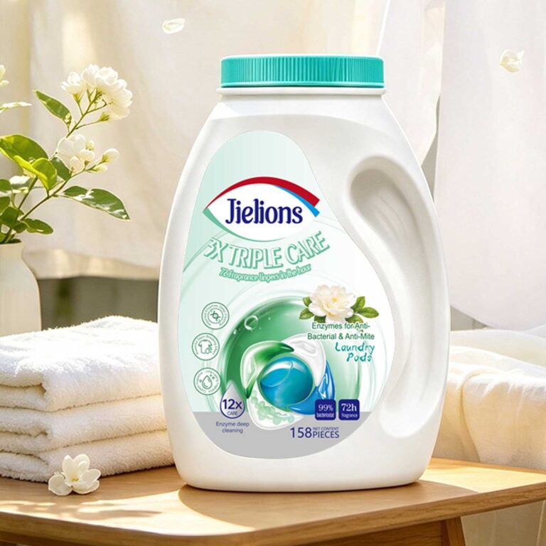 3X Triple Care Jielions Laundry Pods, 12X Deep Clean, Antibacterial Anti-Mite & 72 Hours Camellia Scent